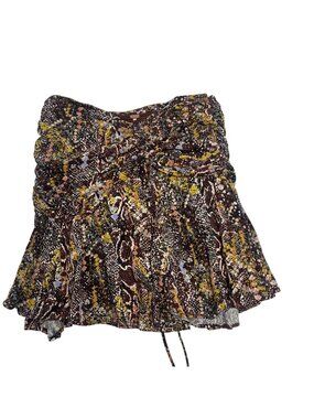 Free People Poppy Tube Top Floral Smocked Strapless Tunic Boho Chic NWT Size 0
